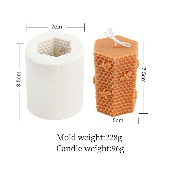 Kerzengießform aus Silikon für Bienenwachs und Kerzenwachs LZ122 Bienenmotiv Stumpenkerze